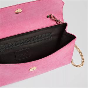 LK Bennett Dora Pink Suede Envelope Clutch